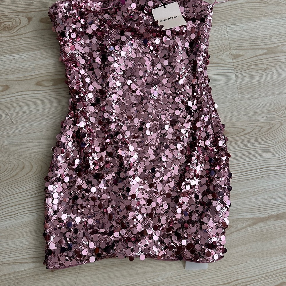 superdown Pink Sequin Mini Dress